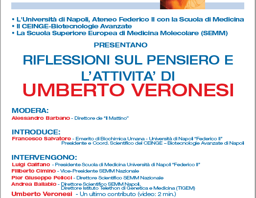 L'Università di Napoli e il Ceinge ricordano Umberto Veronesi