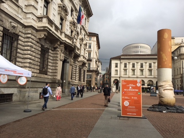 Spegni l'ultima - piazza della Scala Milano, World No Tobacco Day 2018