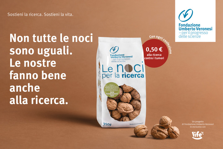 Dall'1 al 31 marzo tornano «Le noci per la ricerca»