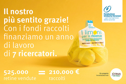 Da «I limoni per la ricerca» 210mila euro per finanziare 7 scienziati