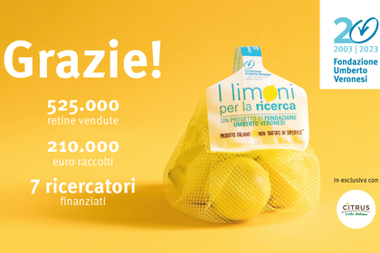 Da «I limoni per la ricerca» 210 mila euro per finanziare 7 ricercatori