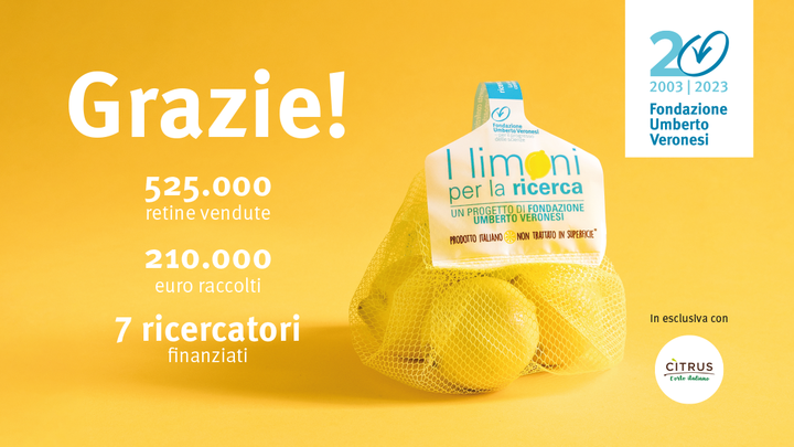 Da «I limoni per la ricerca» 210 mila euro per finanziare 7 ricercatori