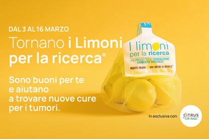 Tornano i limoni per la ricerca: dal 3 al 16 marzo