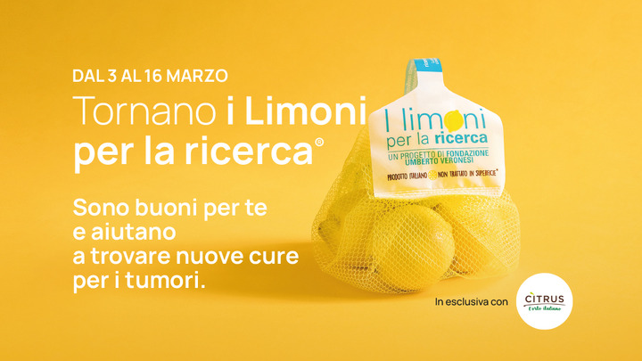 Tornano i limoni per la ricerca: dal 3 al 16 marzo