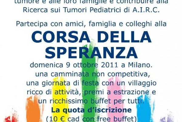 Presto al via la nuova edizione de "La corsa della speranza"