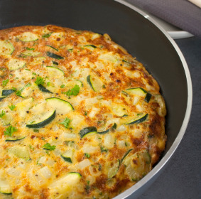 Frittatona di ceci, zucchine e fave