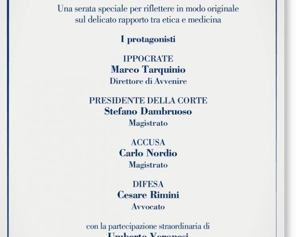 "Processo a Ippocrate", uno spettacolo patrocinato da Fondazione Veronesi