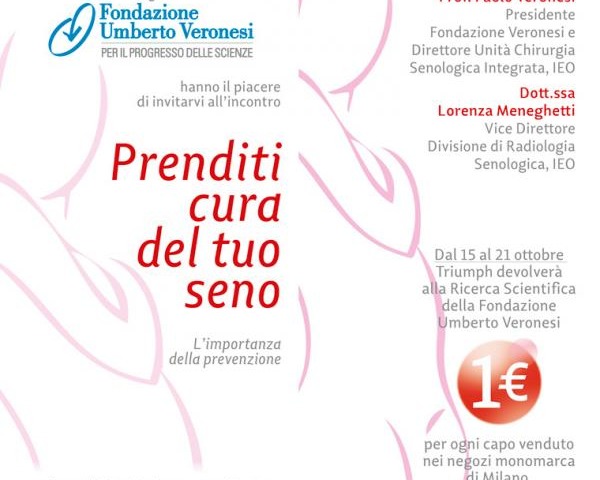 Triumph e Fondazione Veronesi insieme contro il tumore al seno